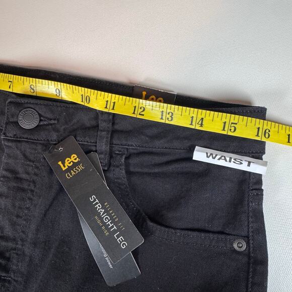 Lee Womens Relaxed Fit Straight Leg Jeans Instant Slim High Rise Black Waist 32 - Picture 3 of 12